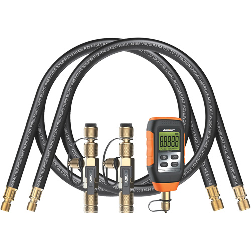 Ensemble d'&eacute;vacuation rapide avec tuyaux, outils de base et vacuom&egrave;tre en micron Les Distributions ICE
