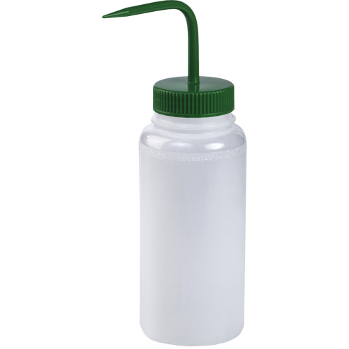 Flacon de lavage en poly&eacute;thyl&egrave;ne &agrave; large goulot avec bouchon en polypropyl&egrave;ne vert Les Distributions ICE
