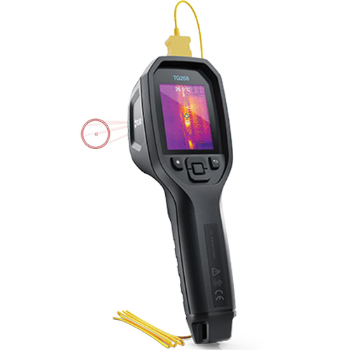24:1 Spot IR Thermal Imaging Camera with Bullseye Laser & Type K Thermocouple, 160 x 120 pixels, -10° - 45°C (14° - 113°F), 70 mK Les Distributions ICE