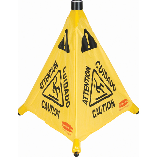 C&ocirc;nes de s&eacute;curit&eacute; &agrave; ouverture automatique, Trilingue avec pictogram Les Distributions ICE