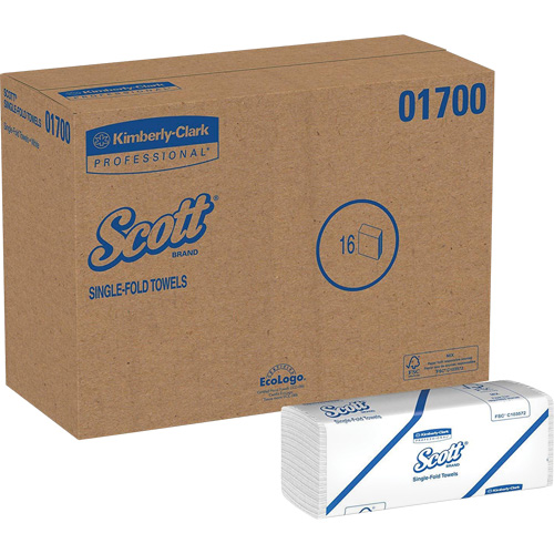 Essuie-mains Scott &agrave; pli simple, 1 pli, 10-1/2" lo x 9-3/10" la, 250 /pqt Les Distributions ICE