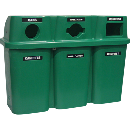 Recycling Containers Bullseye, Curbside, Plastic, 3 x 22 US Gal. Les Distributions ICE