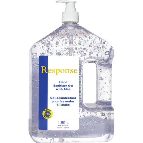 Gel d&eacute;sinfectant pour les mains &agrave; l'alo&egrave;s Response, 1890 ml, Bouteille &agrave; pompe, 70 % alcool Les Distributions ICE