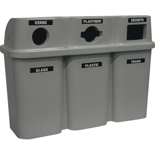 Recycling Containers Bullseye, Curbside, Plastic, 3 x 22 US Gal. Les Distributions ICE