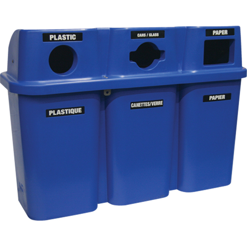 Recycling Containers Bullseye, Curbside, Plastic, 3 x 22 US Gal. Les Distributions ICE