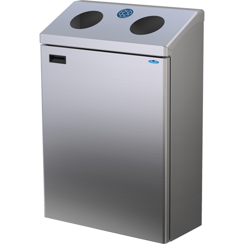Wall Mounted Recycling Station, Bulk, Stainless Steel, 29 gal. Les Distributions ICE