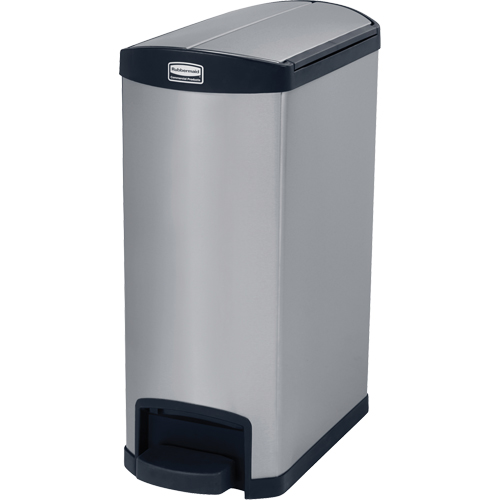 Contenant &agrave; d&eacute;chets Slim Jim , Acier inoxydable, Capacit&eacute; 13 gal. US Les Distributions ICE