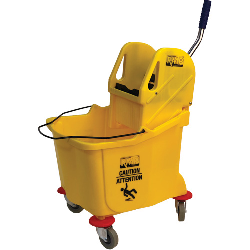 Mop Bucket and Wringer, Down Press, 9.5 US Gal.(38 Quart), Yellow Les Distributions ICE