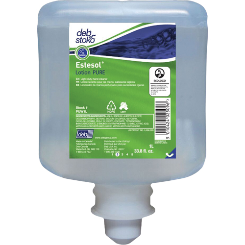 Nettoyant l&eacute;ger et pure pour les mains Estesol, Cr&egrave;me, 1 L, Recharge, Fraîcheur Les Distributions ICE
