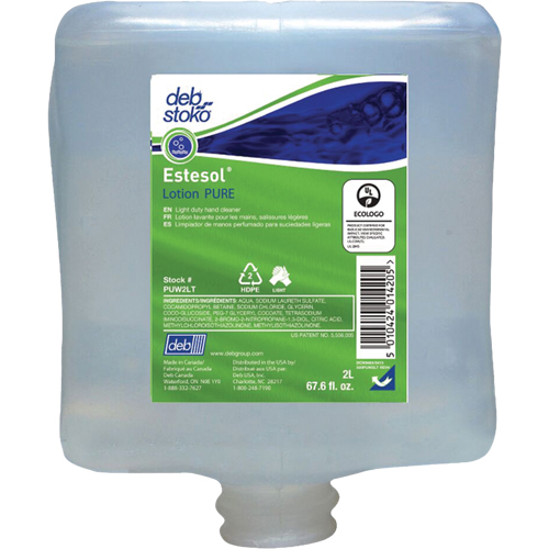 Nettoyant l&eacute;ger et pure pour les mains Estesol, Cr&egrave;me, 2 L, Recharge, Fraîcheur Les Distributions ICE