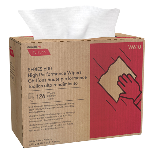 Pro Tuff-Job HP Interfold Popup Wipers, Heavy-Duty, 16-3/4" L x 9-3/4" W Les Distributions ICE