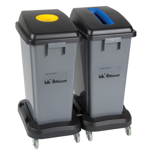 Recycling & Waste Receptacle Dolly, Polypropylene, Black, Fits: 17-1/4" x 12-1/2" Les Distributions ICE