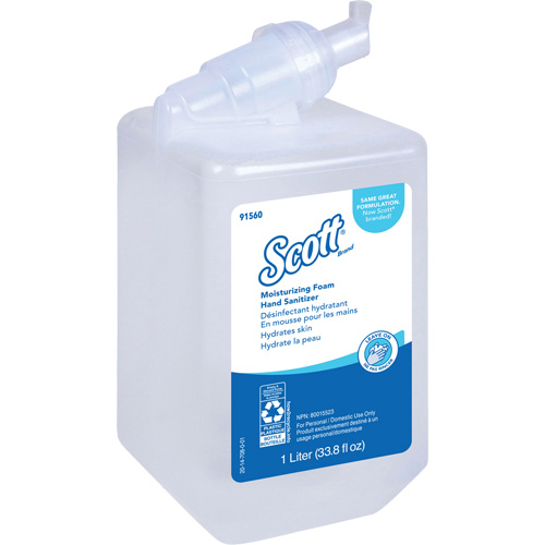 D&eacute;sinfectant moussant et hydratant pour les mains Pro de Scott, 1000 ml, Cartouche de recharge, 62% alcool Les Distributions ICE