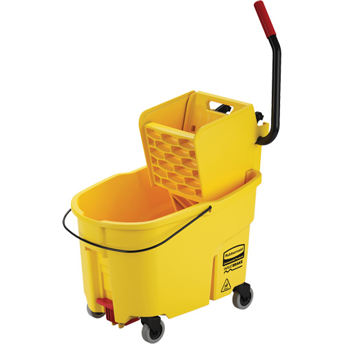 Ensemble de seau pour vadrouille et essoreuse WaveBrake, Pression lat&eacute;rale, 11 gal. US (44 pintes), Jaune Les Distributions ICE