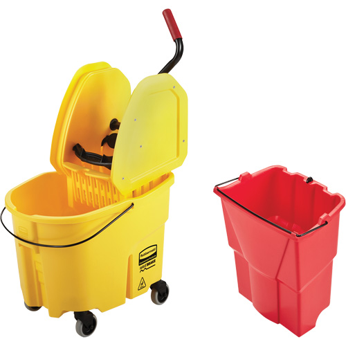 Ensemble de seau pour vadrouille et essoreuse WaveBrake, Pression vers le bas, 8,75 gal. US (35 pintes), Jaune Les Distributions ICE
