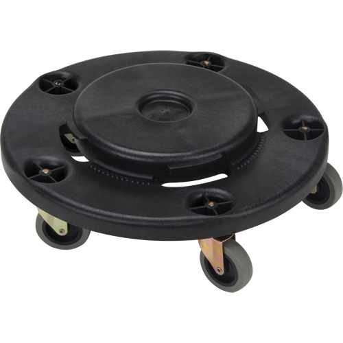 Waste Container Dolly, Polypropylene, Black, Fits: 24" Dia. Les Distributions ICE
