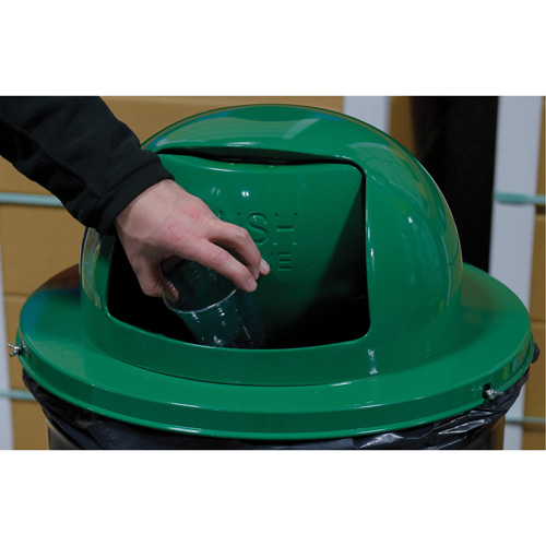 Drum Waste Disposal Top, Dome Lid, Metal, Fits Container Size: 23-1/2" Dia. Les Distributions ICE