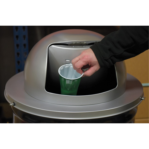 Drum Waste Disposal Top, Dome Lid, Metal, Fits Container Size: 23-1/2" Dia. Les Distributions ICE