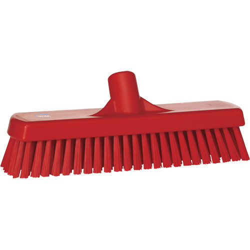Deck & Wall Scrub Brush, Stiff Bristles, 12", Polyester, Red Les Distributions ICE