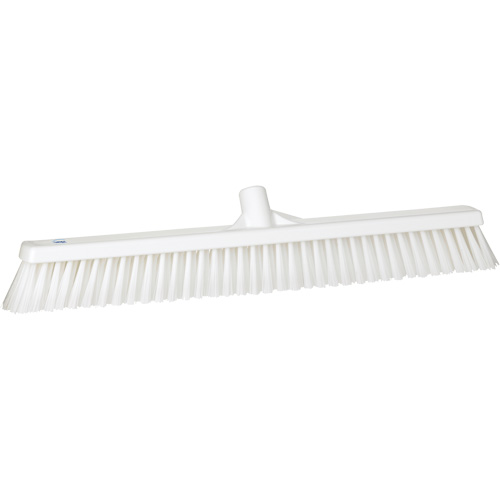 Combo Bristle Push Broom, Coarse/Fine Bristles, 24", Polyester, White Les Distributions ICE