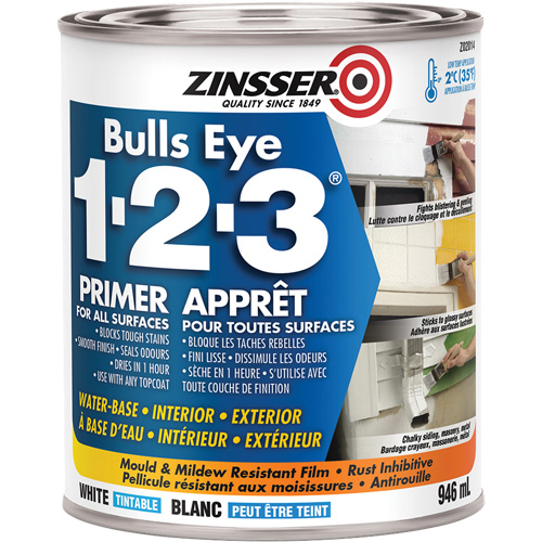 Appr&ecirc;t &agrave; base d'eau Bulls Eye 1-2-3, 946 ml, Canette, Blanc Les Distributions ICE