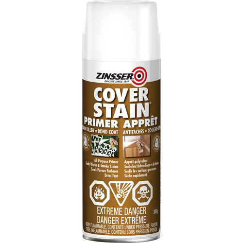 Scellant d'appr&ecirc;t &agrave; base d'huile Cover Stain, Canette a&eacute;rosol, Blanc Les Distributions ICE