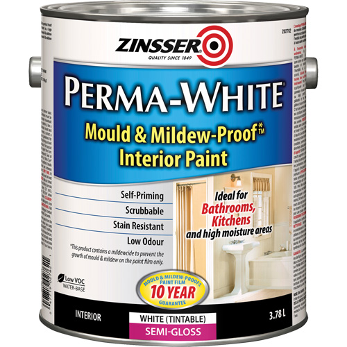 Peinture int&eacute;rieure Mold & Mildew-Proof Perma-White, 3,78 L, Gallon, Blanc Les Distributions ICE