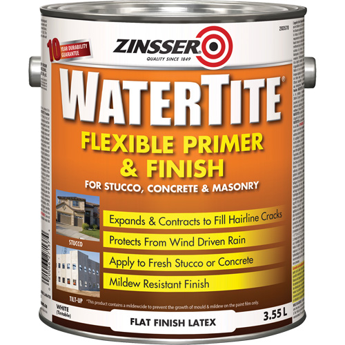 Couche primaire et de finition flexible et r&eacute;sistante aux intemp&eacute;ries Watertite, 3,55 L, Gallon, Blanc Les Distributions ICE