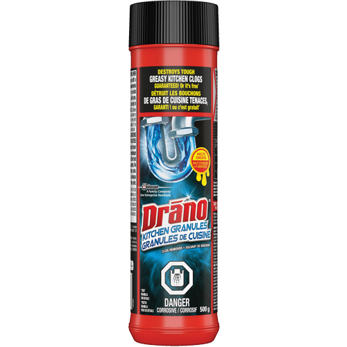 Granules nettoyantes pour drain d&eacute;vier de cuisine de Drano Les Distributions ICE