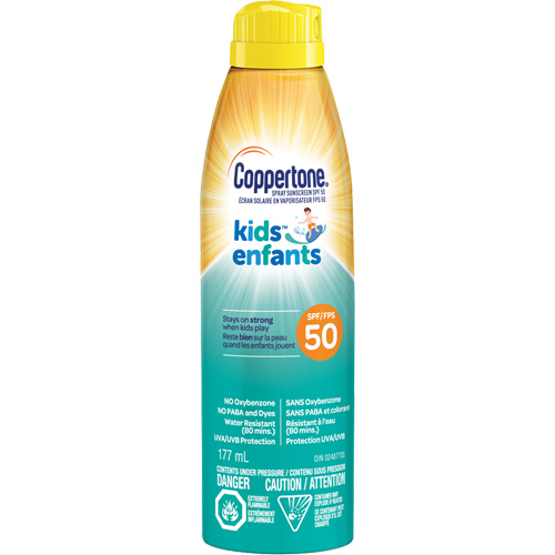 Kids Water Resistant Sunscreen, SPF 50, Aerosol Les Distributions ICE