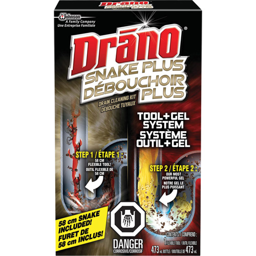 Trousse de furet et gel d&eacute;boucheur pour tuyaux de Drano Les Distributions ICE