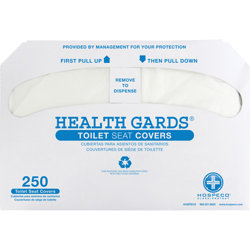 Couvre-si&egrave;ges de toilettes pli&eacute;s en deux Health Gards Les Distributions ICE