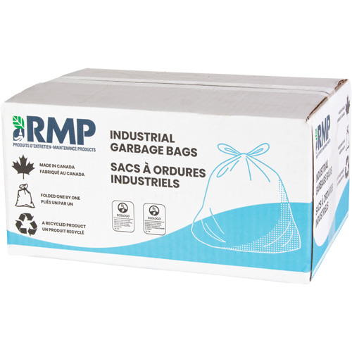 Sacs &agrave; d&eacute;chets de calibre industriel, Fort, 26" la x 36" lo, 0,9 mils, Noir, Capacit&eacute; 45 L (12 gal.) Les Distributions ICE