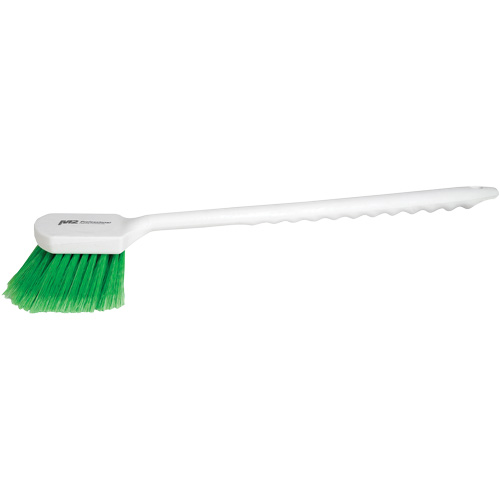 Long Handle Detail Brush, 20" L, PVC Bristles, Green Les Distributions ICE