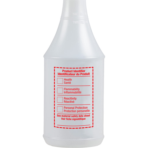 Bouteille &agrave; pulv&eacute;risateur ronde avec &eacute;tiquette SIMDUT, 24 oz Les Distributions ICE