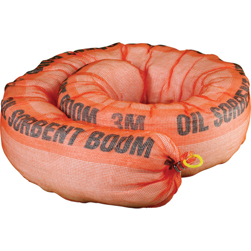 Barri&egrave;re de pollution absorbante pour produits p&eacute;troliers, Huile seulement, 1,5' lo x 10" la, Absorption 69,3 gal Les Distributions ICE