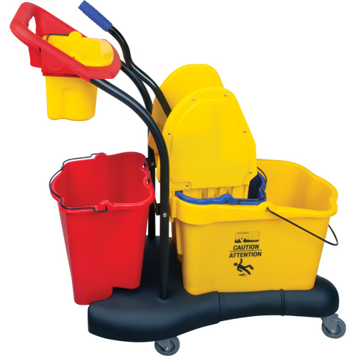 Multifunctional Mop Trolley, Down Press, 9.5 US Gal.(38 Quart), Yellow Les Distributions ICE