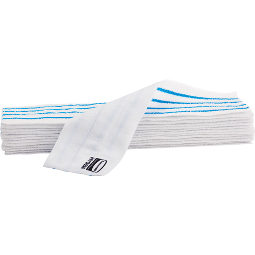 Disposable Mop Pad, Hook and Loop Style, Microfibre, 18" L x 4" W Les Distributions ICE