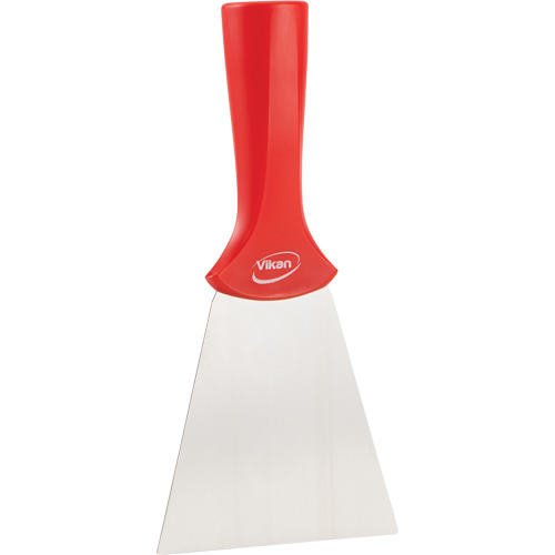 Handle-Mounted Stainless Steel Scraper, Red, 4" W x 8" L Les Distributions ICE