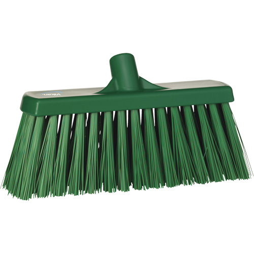 Heavy-Duty Push Broom, Stiff Bristles, 13", Polyester, Green Les Distributions ICE