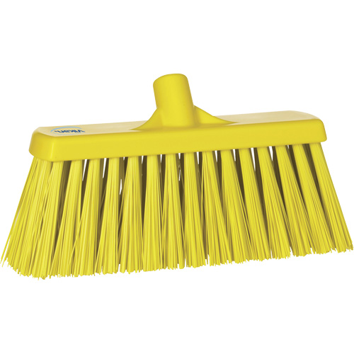 Heavy-Duty Push Broom, Stiff Bristles, 13", Polyester, Yellow Les Distributions ICE