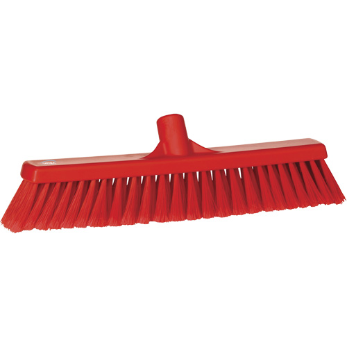 Fine Particle Push Broom, Fine/Split Bristles, 16-1/4", Polypropylene, Red Les Distributions ICE