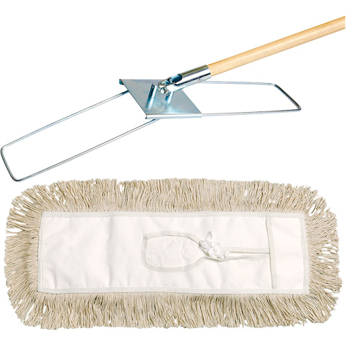 Syst&egrave;me de vadrouille &agrave; &eacute;pousseter Break-Ezy, Style &agrave; attacher, Coton, 48" lo x 3-1/2" la Les Distributions ICE