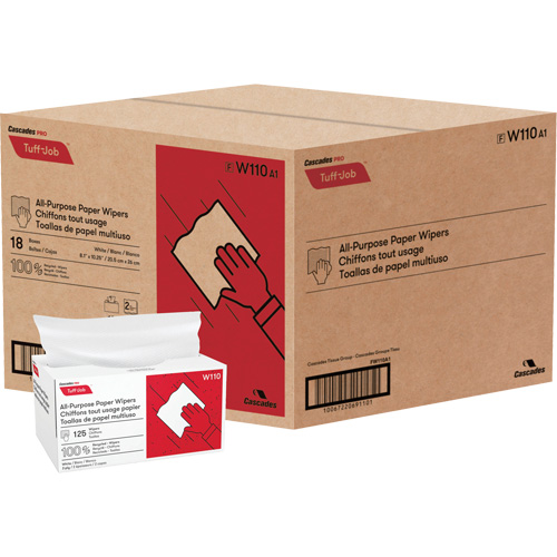 Pro Tuff-Job&reg; Single-Fold Pop-Up Paper Wipers, All-Purpose, 10-1/4" L x 8" W Les Distributions ICE