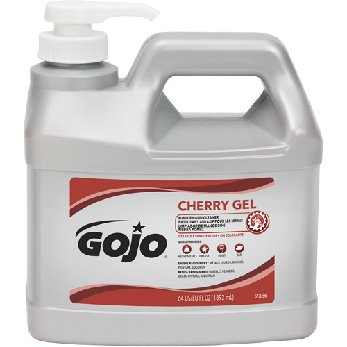 Nettoyant &agrave; mains, Gel/Pierre ponce, 1,89 L, Bouteille &agrave; pompe, Cerise Les Distributions ICE