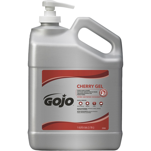 Nettoyant &agrave; mains, Gel/Pierre ponce, 4,5 L, Bouteille &agrave; pompe, Cerise Les Distributions ICE