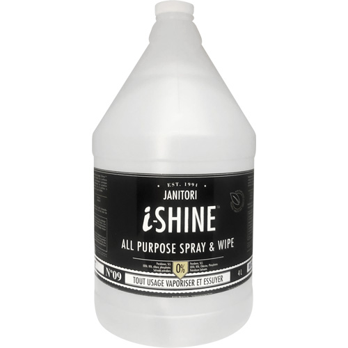 Nettoyant polyvalent &agrave; vaporiser et essuyer Janitori i-Shine, 4 L, Cruche Les Distributions ICE