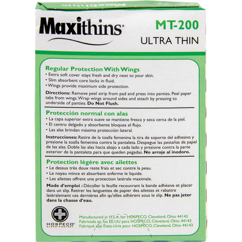 Maxithins&reg; Maxi Pad Ultra Thin with Wings Les Distributions ICE