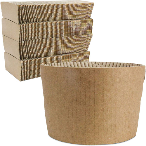 Kraft Coffee Cup Sleeves, Paper, 12 oz. - 20 oz., Brown Les Distributions ICE