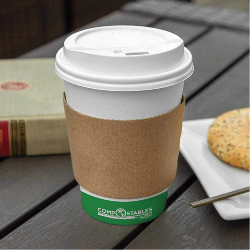 Kraft Coffee Cup Sleeves, Paper, 12 oz. - 20 oz., Brown Les Distributions ICE